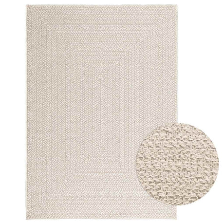 VidaXL Teppich Zizur Creme drinnen und draußen 120x170 cm Juteoptik