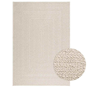 VidaXL Teppich Zizur Creme drinnen und draußen 140x200 cm Juteoptik