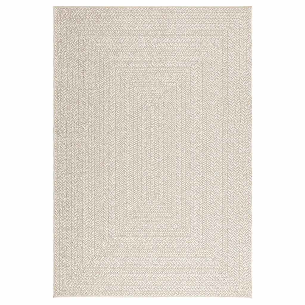VidaXL Teppich Zizur Creme drinnen und draußen 140x200 cm Juteoptik