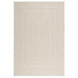 VidaXL Teppich Zizur Creme drinnen und draußen 140x200 cm Juteoptik