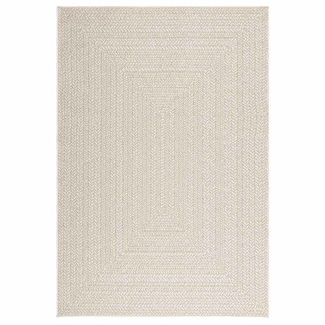 VidaXL Teppich Zizur Creme drinnen und draußen 140x200 cm Juteoptik