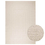 VidaXL Teppich Zizur Creme drinnen und draußen 200x290 cm Juteoptik