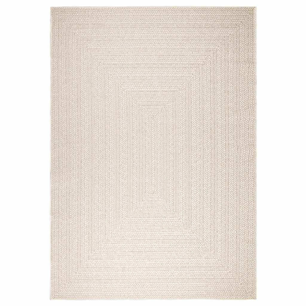 VidaXL Teppich Zizur Creme drinnen und draußen 200x290 cm Juteoptik