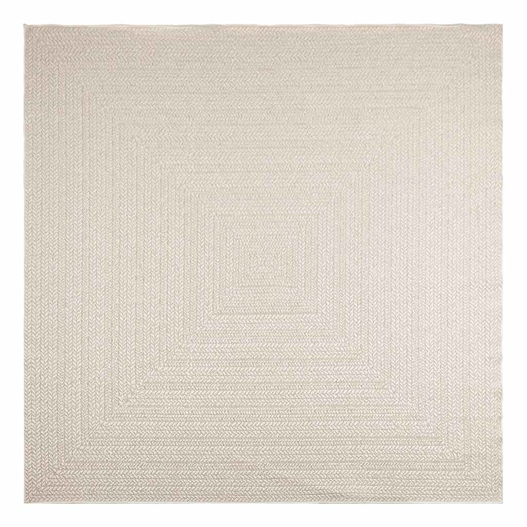 VidaXL Teppich Zizur Creme drinnen und draußen 240x240 cm Juteoptik