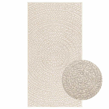 VidaXL Teppich Zizur Creme drinnen und draußen 60x110 cm Juteoptik