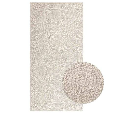 VidaXL Teppich Zizur Creme drinnen und draußen 100x200 cm Juteoptik