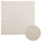 VidaXL Teppich Zizur Creme drinnen und draußen 120x120 cm Juteoptik