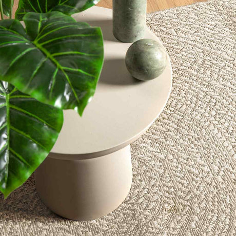 VidaXL Teppich Zizur Creme drinnen und draußen 120x120 cm Juteoptik