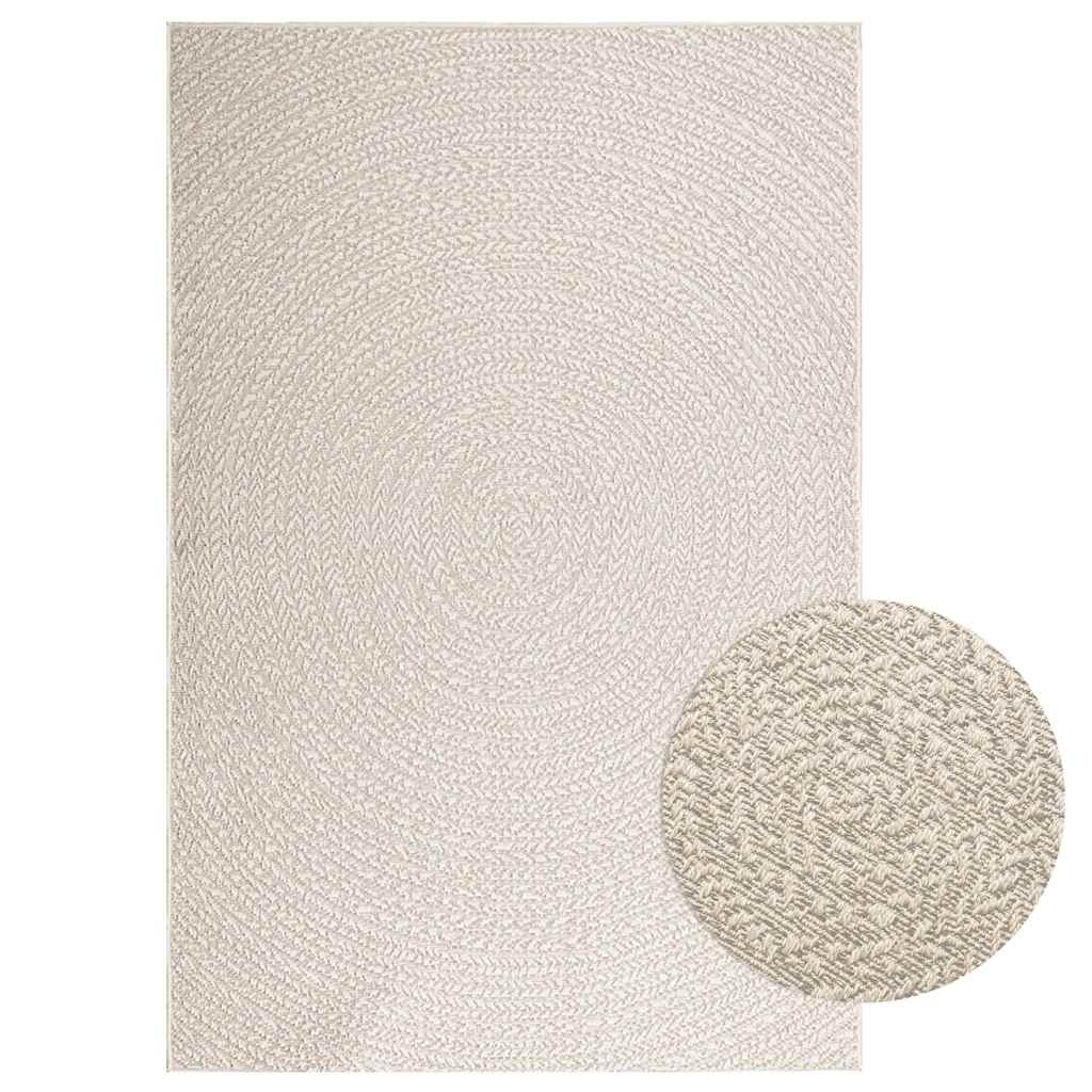 VidaXL Teppich Zizur Creme drinnen und draußen 140x200 cm Juteoptik