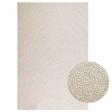 VidaXL Teppich Zizur Creme drinnen und draußen 140x200 cm Juteoptik