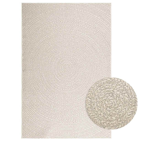VidaXL Teppich Zizur Creme drinnen und draußen 140x200 cm Juteoptik
