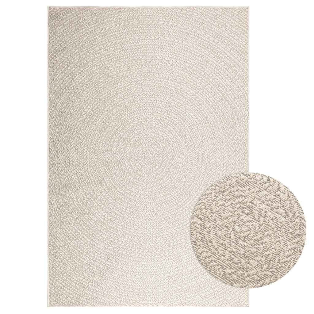 VidaXL Teppich Zizur Creme drinnen und draußen 160x230 cm Juteoptik