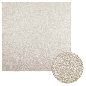 VidaXL Teppich Zizur Creme drinnen und draußen 200x200 cm Juteoptik