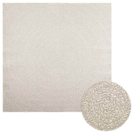 VidaXL Teppich Zizur Creme drinnen und draußen 200x200 cm Juteoptik