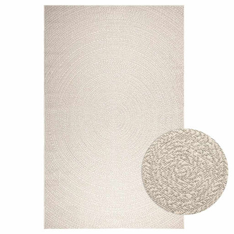 VidaXL Teppich Zizur Creme drinnen und draußen 200x290 cm Juteoptik