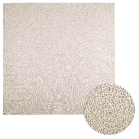 VidaXL Teppich Zizur Creme drinnen und draußen 240x240 cm Juteoptik