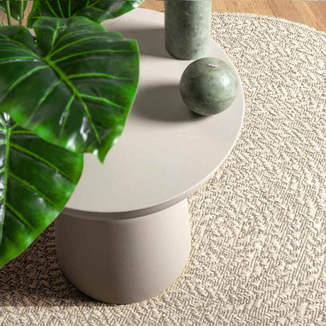 Vidaxxl Teppich Zizur creme innen und außen ø 120 cm Juteoptik