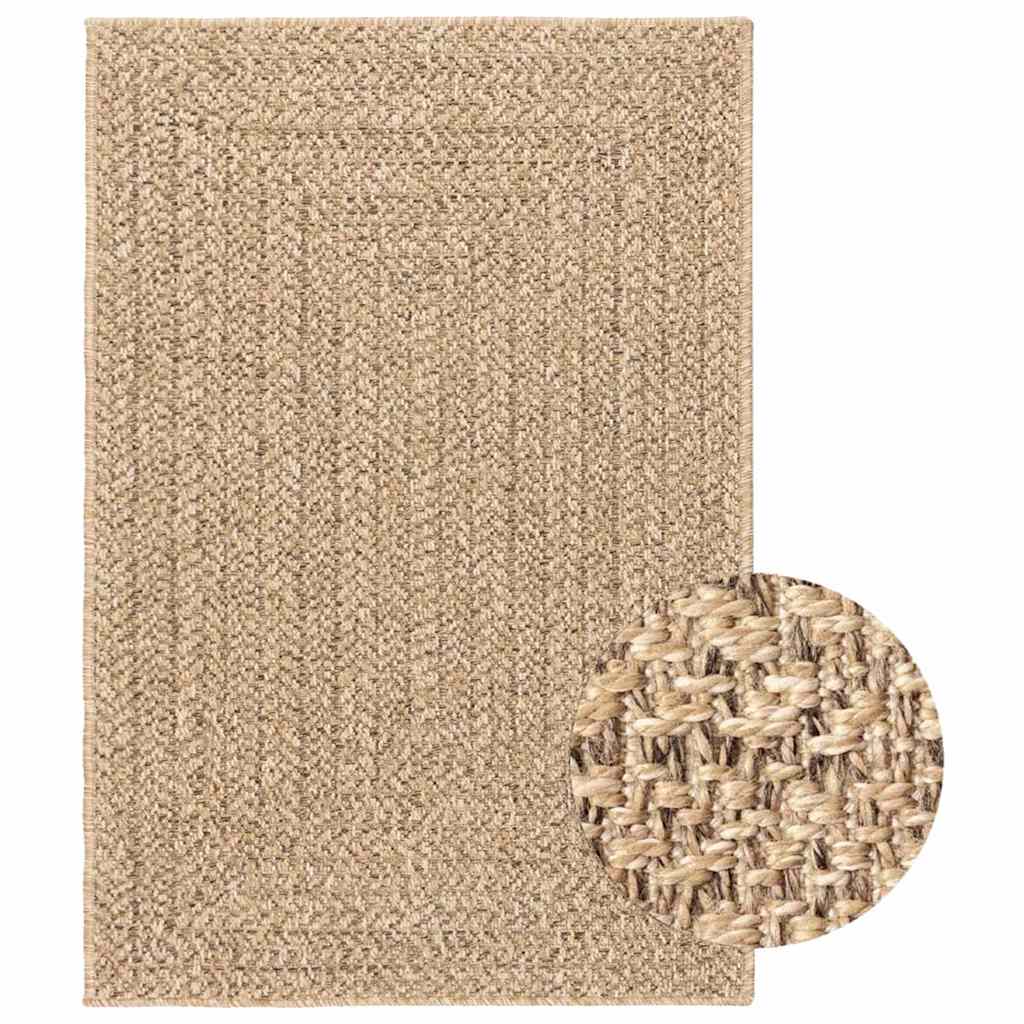 VidaXL Teppich Zizur Beige drinnen und draußen 100x200 cm Juteoptik