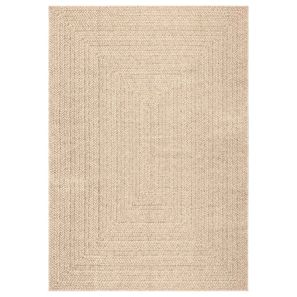 VidaXL Teppich Zizur Beige drinnen und draußen 200x290 cm Juteoptik