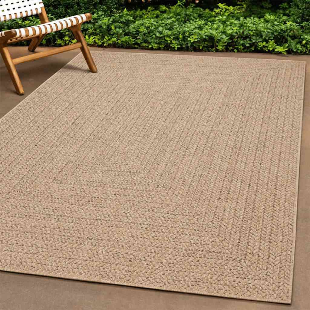 VidaXL Teppich Zizur Beige drinnen und draußen 240x240 cm Juteoptik