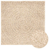VidaXL Teppich Zizur Beige drinnen und draußen 120x120 cm Juteoptik