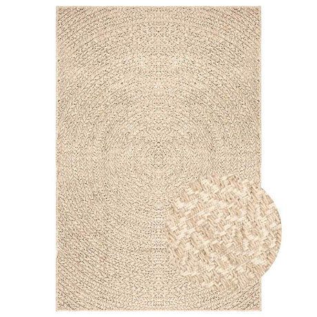 VidaXL Teppich Zizur Beige drinnen und draußen 120x170 cm Juteoptik