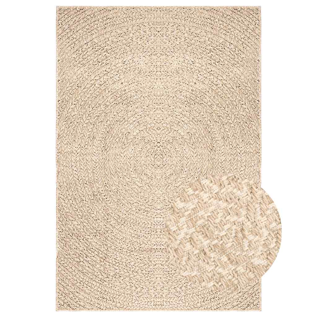 VidaXL Teppich Zizur Beige drinnen und draußen 140x200 cm Juteoptik