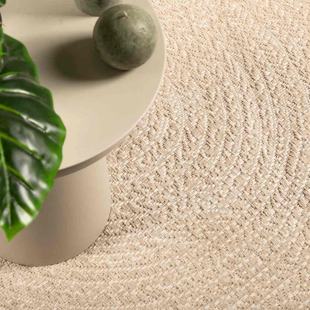 VidaXL Teppich Zizur Beige drinnen und draußen 200x200 cm Juteoptik
