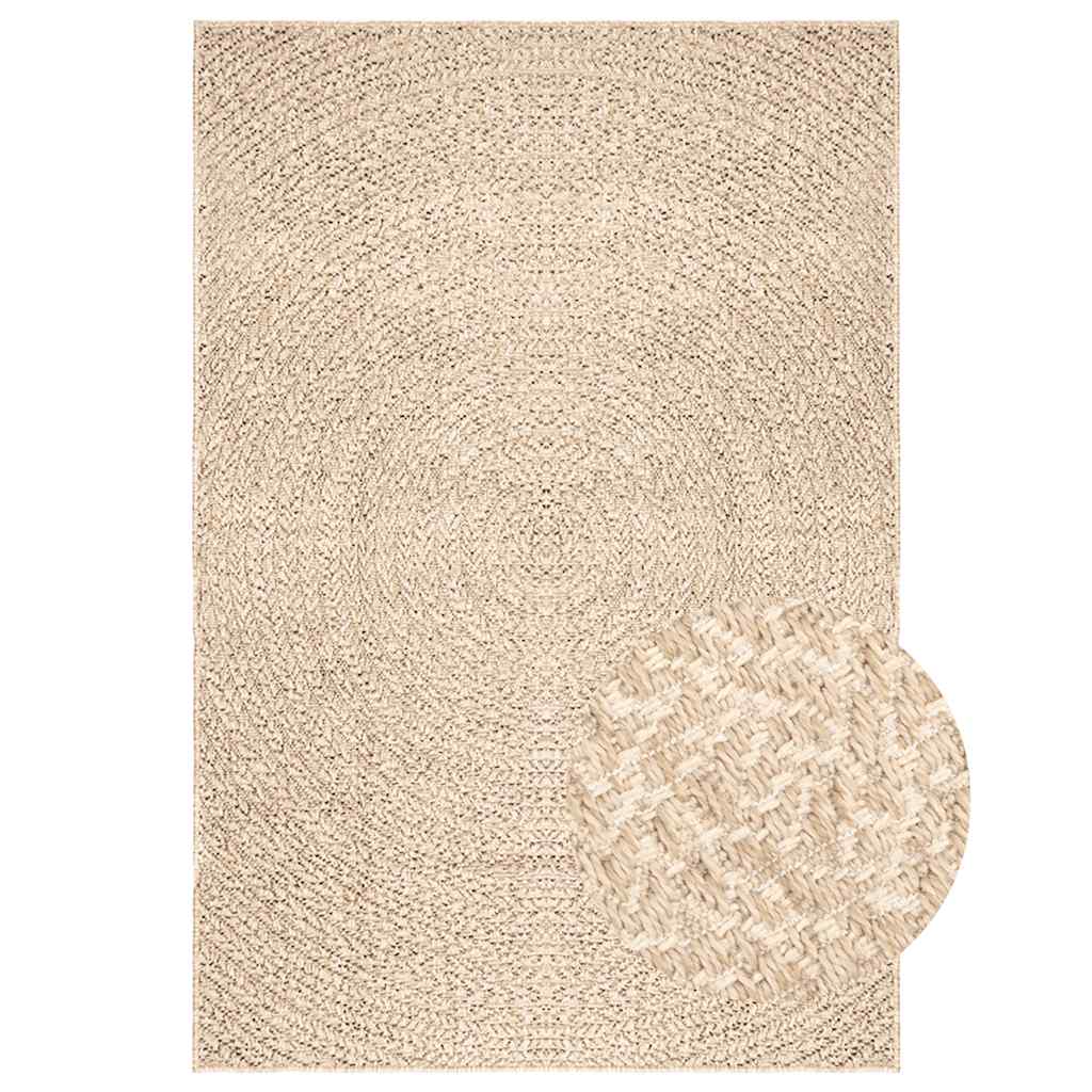 VidaXL Teppich Zizur Beige drinnen und draußen 200x290 cm Juteoptik