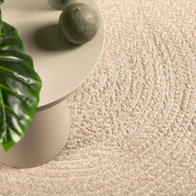VidaXL Teppich Zizur Beige drinnen und draußen 240x240 cm Juteoptik