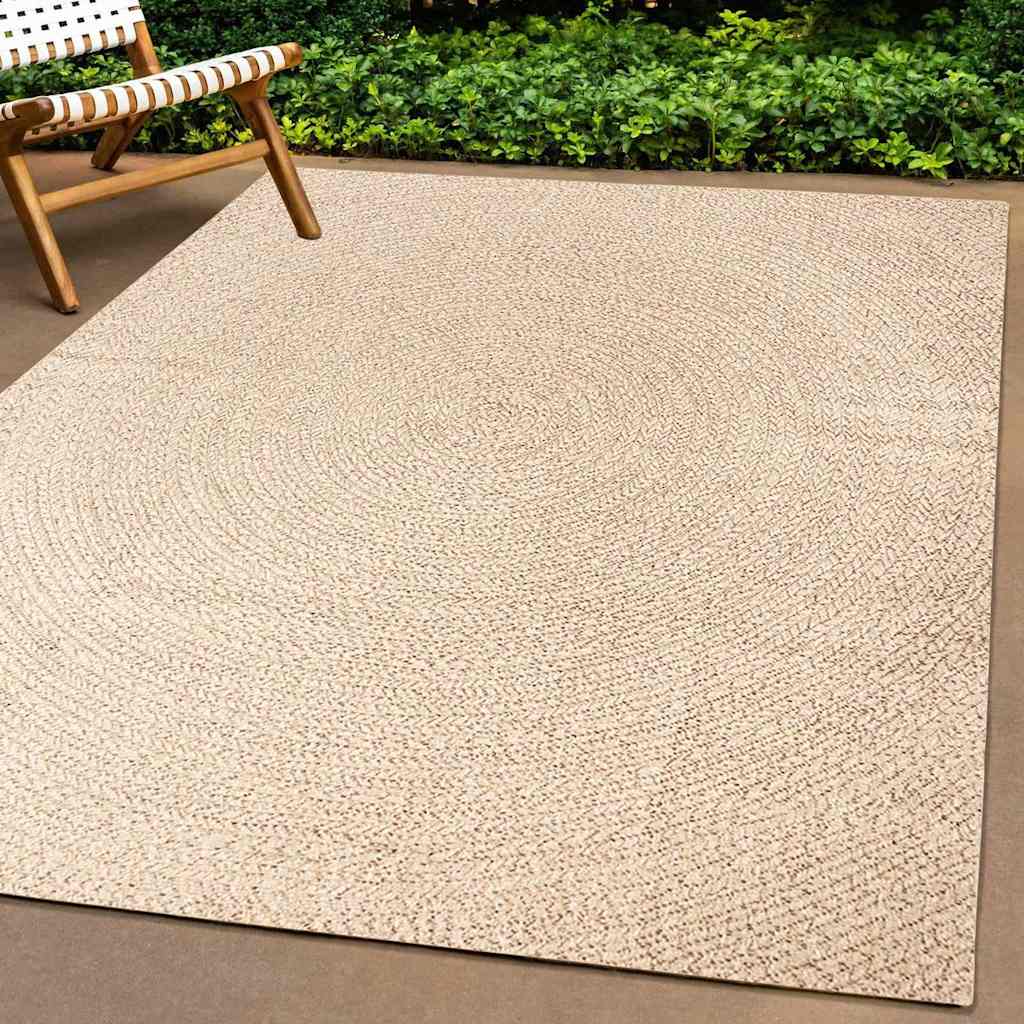 VidaXL Teppich Zizur Beige drinnen und draußen 240x240 cm Juteoptik