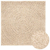 VidaXL Teppich Zizur Beige drinnen und draußen 240x240 cm Juteoptik