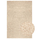 VidaXL Teppich Zizur Beige drinnen und draußen 240x340 cm Juteoptik