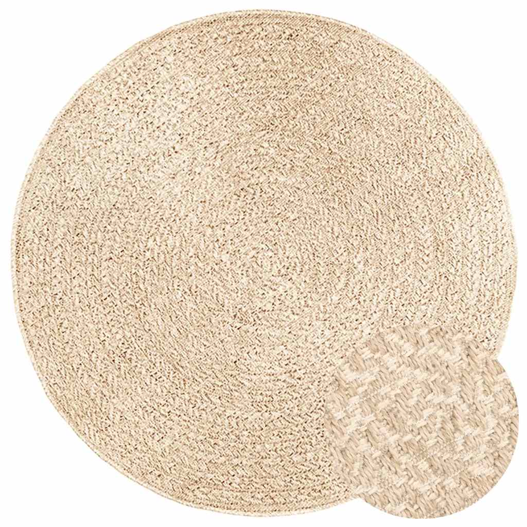 Vidaxxl Teppich Zizur beige innen und außen ø 120 cm Juteoptik