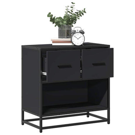 Vidaxl nachtkastje 60x31x60 cm bewerkt hout en metaal zwart