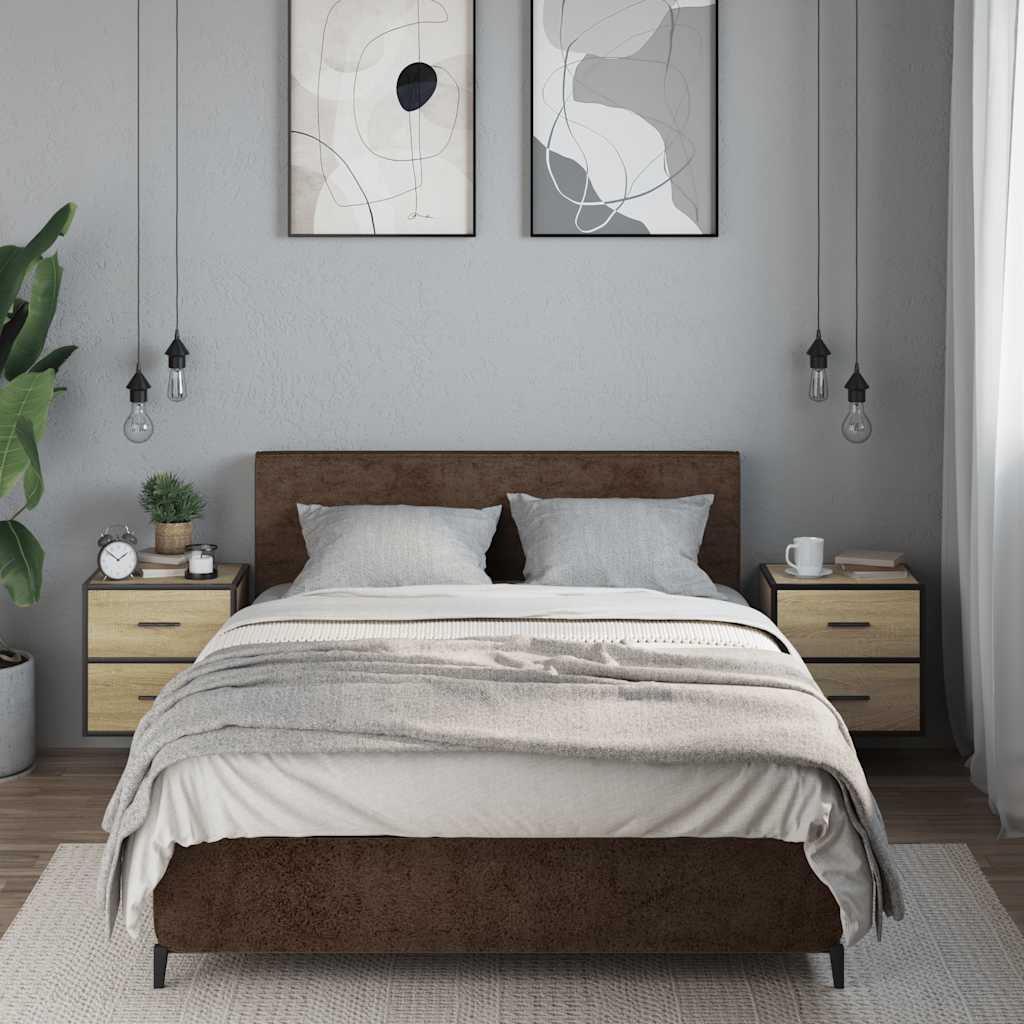 Vidaxl nachtkastjes 2 st wandgemonteerd 40x31x39,5cm sonoma eikenkleur