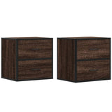 Vidaxl nachtkastjes 2st wandgemonteerd 40x31x39,5cm bruin eikenkleurig