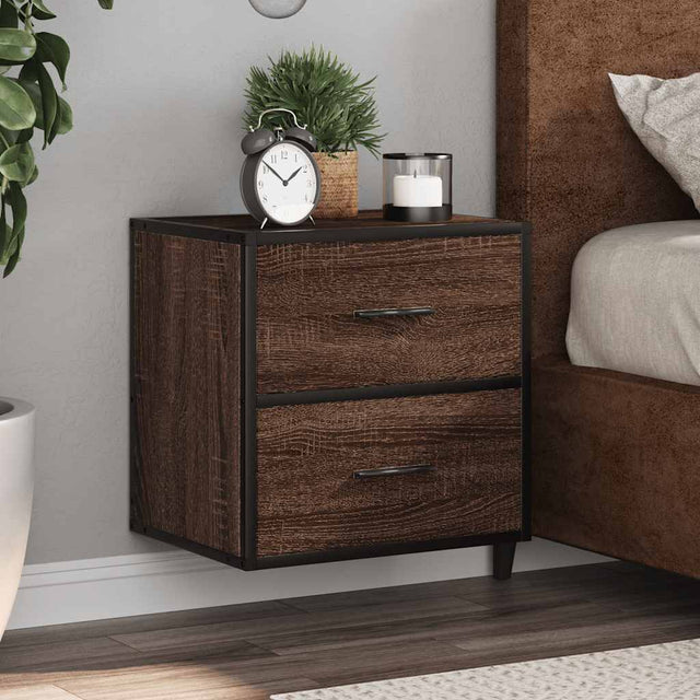 Vidaxl nachtkastjes 2st wandgemonteerd 40x31x39,5cm bruin eikenkleurig