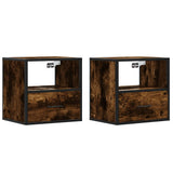 Vidaxl nachtkastjes 2st wandgemonteerd 40x31x39,5cm gerookt eikenkleur