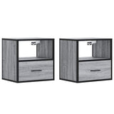 Vidaxl nachtkastjes 2st wandgemonteerd 40x31x39,5cm grijs sonoma eiken