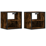 Vidaxl nachtkastjes 2st wandgemonteerd 40x31x39,5cm gerookt eikenkleur