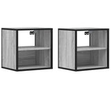 Vidaxl nachtkastjes 2st wandgemonteerd 40x31x39,5cm grijs sonoma eiken