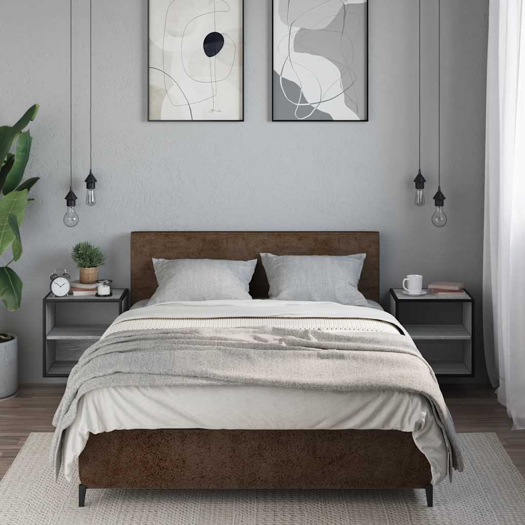 Vidaxl nachtkastjes 2st wandgemonteerd 40x31x39,5cm grijs sonoma eiken