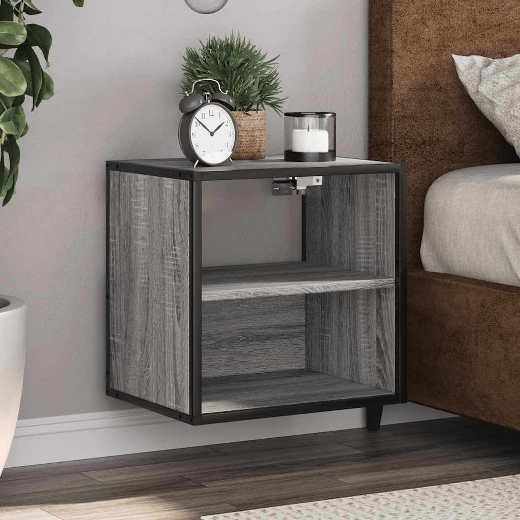 Vidaxl nachtkastjes 2st wandgemonteerd 40x31x39,5cm grijs sonoma eiken