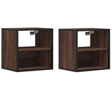Vidaxl nachtkastjes 2st wandgemonteerd 40x31x39,5cm bruin eikenkleurig