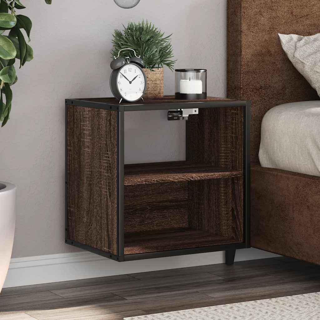 Vidaxl nachtkastjes 2st wandgemonteerd 40x31x39,5cm bruin eikenkleurig