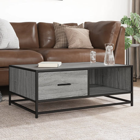 Vidaxl salontafel 90x57x35 cm bewerkt hout en metaal grijs sonoma