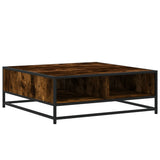 Vidaxl salontafel 80x80x30 cm bewerkt hout en metaal gerookt eiken