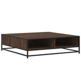 Vidaxl salontafel 100x100x30 cm bewerkt hout en metaal bruin eiken