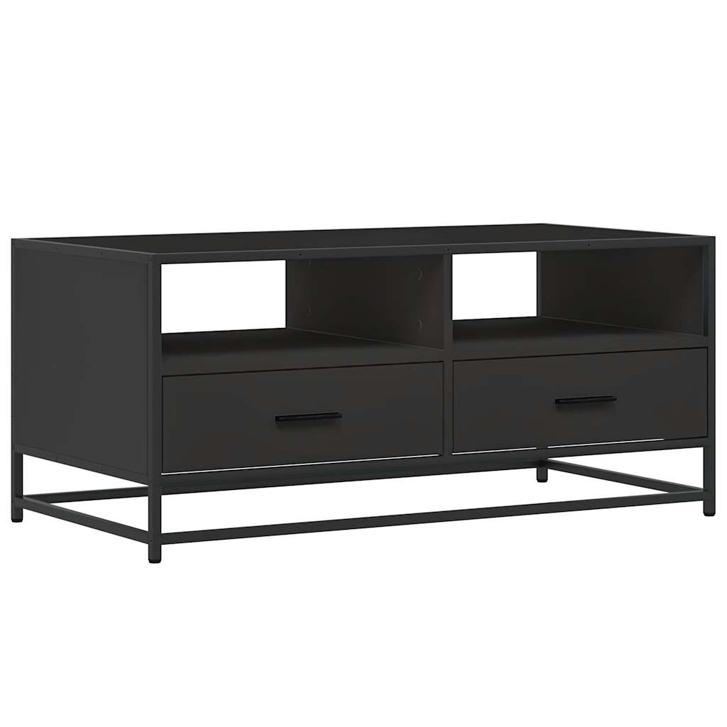 Vidaxl salontafel 100x50x45 cm bewerkt hout en metaal zwart